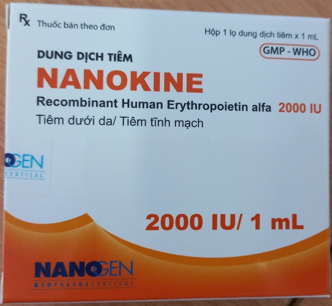 Dung dịch tiêm Nanokine 2.000 IU (Recombinant Human Erythropoietin alfa) - Nanogen/VN