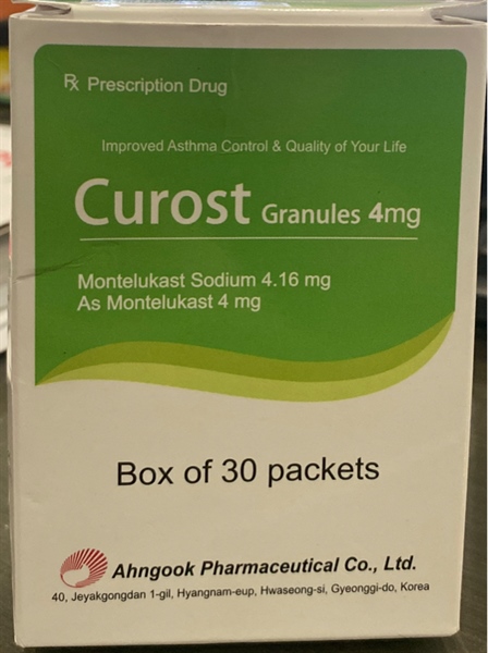 Thuốc cốm Curost granules 4mg (Điều trị hen phế quản) (Hộp 30 gói) - Hàn Quốc