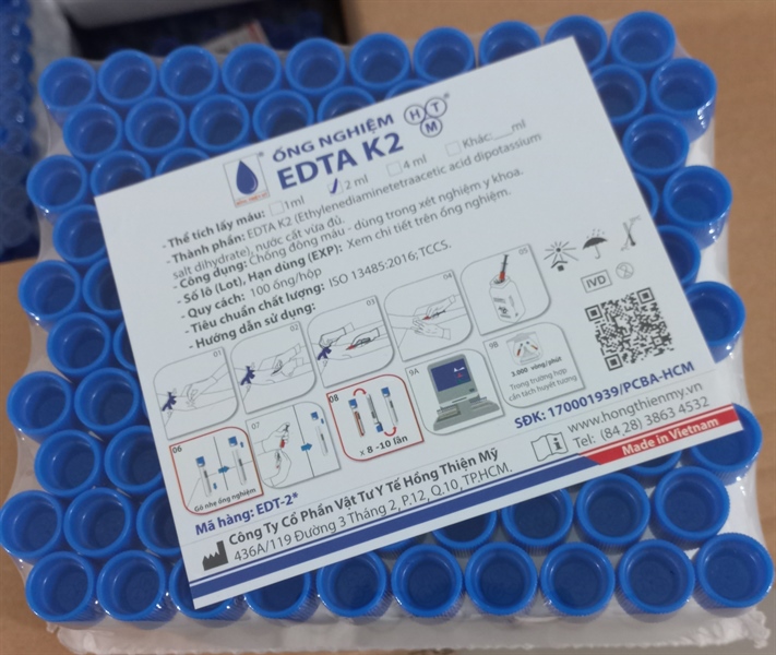 ống nghiệm có chất chống đông (EDTA K2) 2ml - HTM