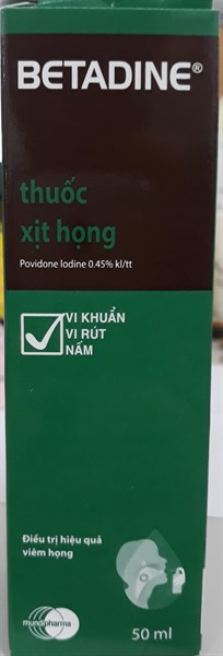 Thuốc xịt họng Betadine throat spray 50ml - Mundipharma/Cyprus