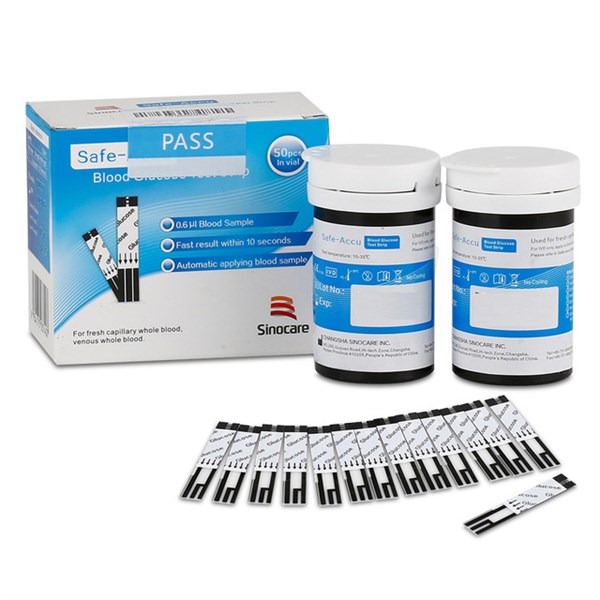 Que thử đường huyết Safe - Accu Sinocare 2 + Kim chích máu Sinodraw (H*2lọ*25test) - Đức