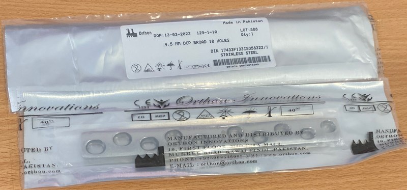 Nẹp LC-DCP bản rộng 10 lỗ - Orthon Innovations;Pakistan