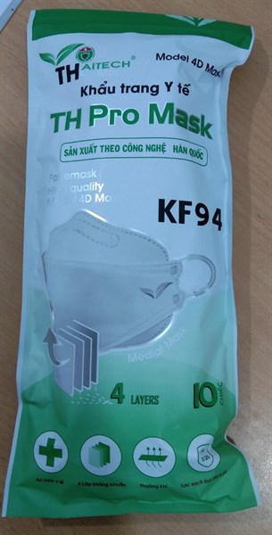Khẩu trang y tế TH Pro Mask - KF94 (Model: 4D mask) (Túi*10cái) - Aitech 360