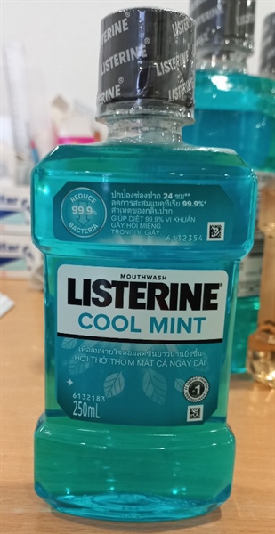 Nước súc miệng Listerine Cool Mint 250ml (Kiện 24 chai) - Thái Lan