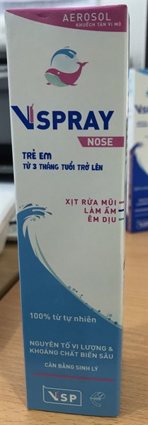 Xịt rửa mũi Vspray 50ml hồng (Trẻ em từ 3 tháng tuổi trở lên)- Eloge France