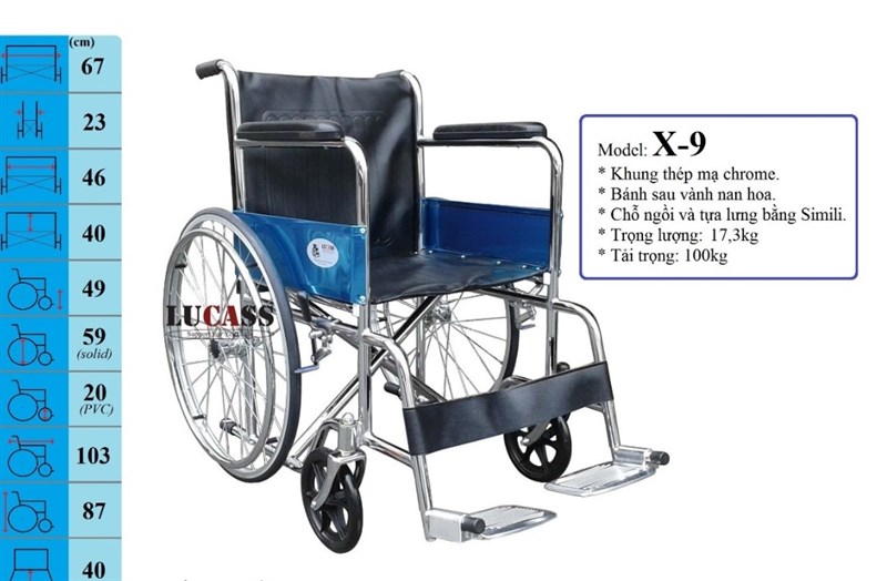 Xe lăn X9 (Hiệu Lucass, cho người tàn tật) - China