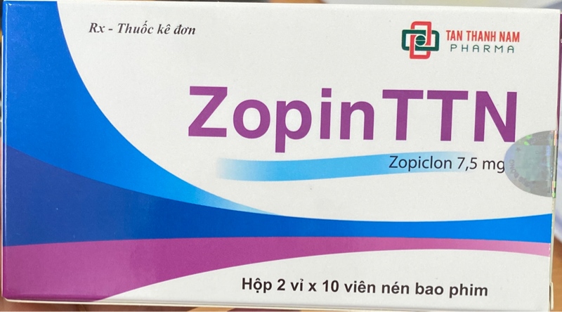 Zopin TTN (Zopiclon 7,5mg) (Hộp 2 vỉ x 10 viên) - Phương Đông