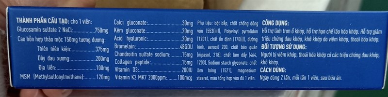 K - Flex Gold - Xương khớp (H*3vỉ*10viên) - Nasaki 2