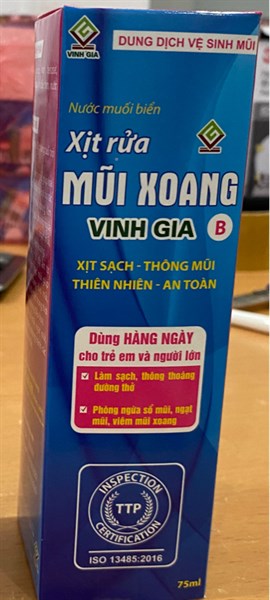 Xịt rửa mũi xoang Vinh Gia B 75ml cho trẻ em và người lớn - Vinh Gia