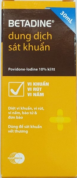 Betadin antiseptic 10% 30ml (Vàng) - Mundipharma/Cyprus
