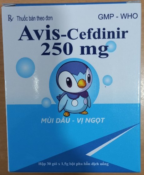 Thuốc Avis - Cefdinir 250mg (Hộp 30 gói x 1,5g) - S.pharm (USHT)