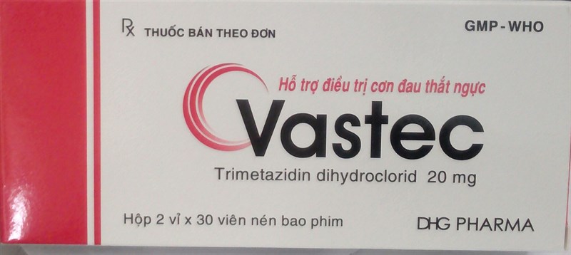 Vastec (Trimetazidine 20mg (Hỗ trợ điều trị cơn đau thắt ngực) (H*2vỉ*30viên) - DHG/ Hậu Giang
