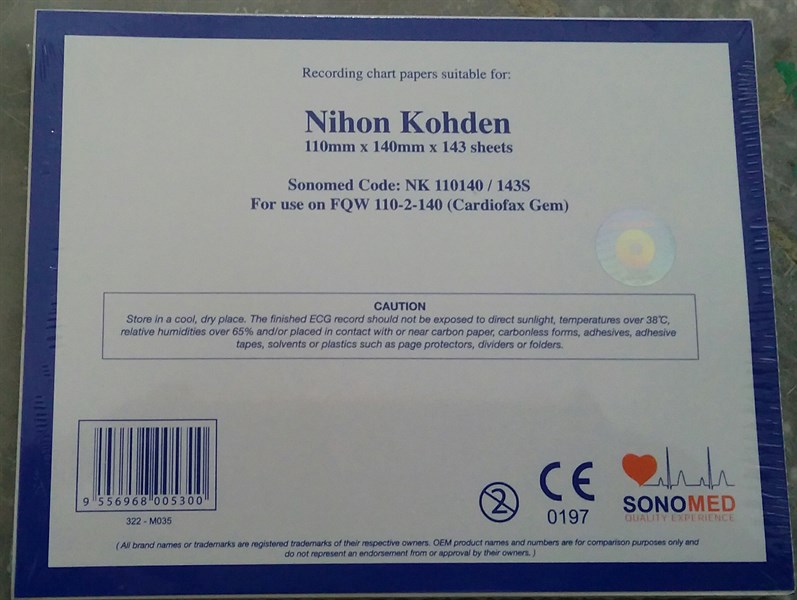 Giấy điện tim 6 cần Nihon Kohden FQW 110 - 2 - 140 (Malaysia)