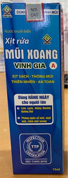 Xịt rửa mũi xoang Vinh Gia A 75ml cho người lớn - Vinh Gia