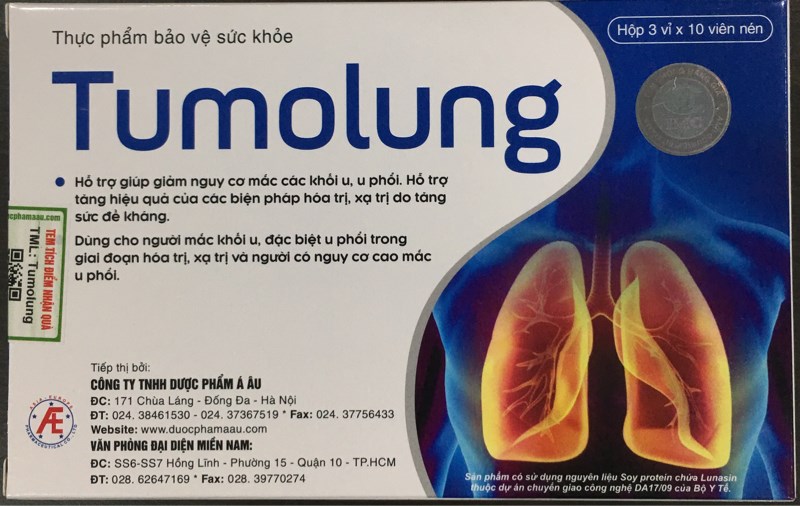 Tumolung - Hỗ trợ giúp giảm nguy cơ mắc các khối u, u phổi (H*3vỉ*10viên) - NPP Á Âu