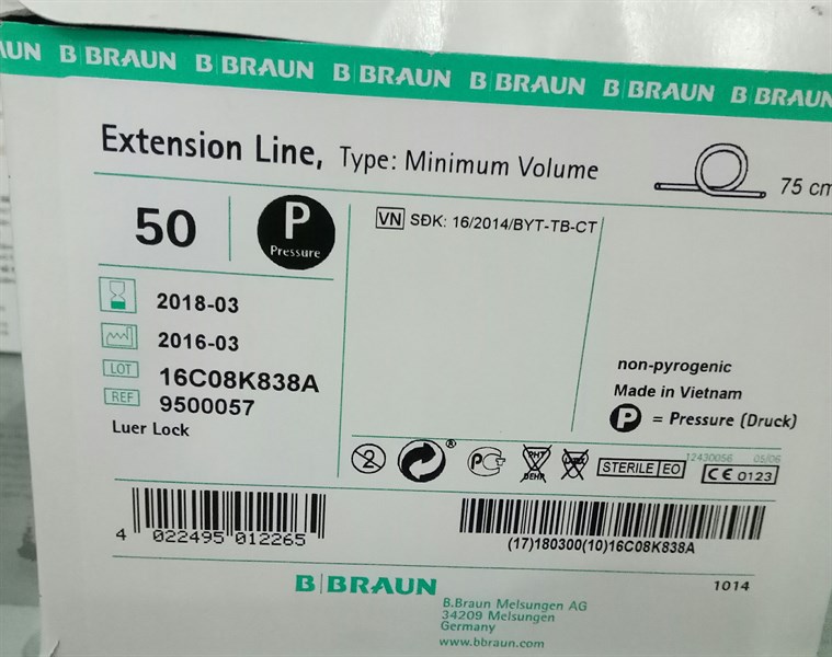 Dây nối bơm tiêm điện tự động Minimum 75cm - B.Braun (Mã 9500057)