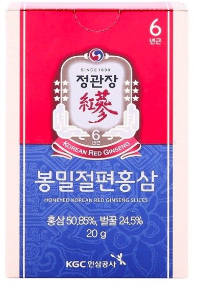 Hồng Sâm Thái Lát Tẩm Mật Ong KGC Honeyed Korean Red Ginseng Slice (Hộp 6 gói x 20g) - Korea