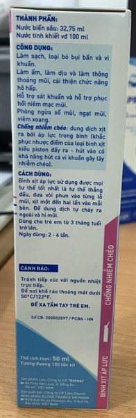 Xịt rửa mũi Vspray 50ml hồng (Trẻ em từ 3 tháng tuổi trở lên)- Eloge France 2