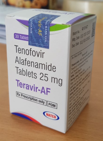 Teravir - AF 25mg (Tenofovir - Điều trị viêm gan B) (Lọ*30viên) - ấn độ
