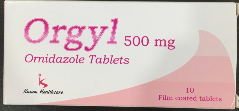 Orgyl 500mg - Ornidazole Tablets (H*1vỉ*10viên) - Ấn Độ