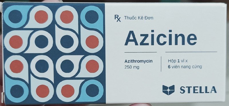 Azithromycin 250mg (Azicine 250mg) (H*1vỉ*6viên nang cứng) - Stella (Hộp)