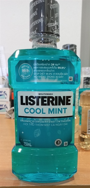 Nước súc miệng Listerine Cool Mint 750ml (Kiện 12 chai) - Thái Lan