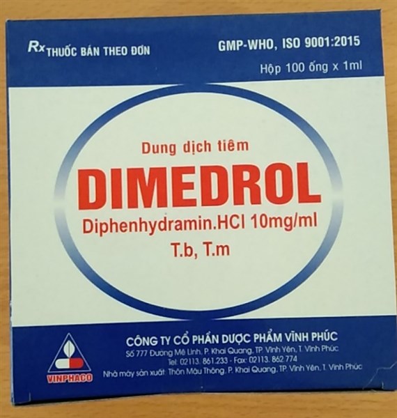 Dimedrol 10mg/ml (H*100ống*1ml) - Vĩnh Phúc