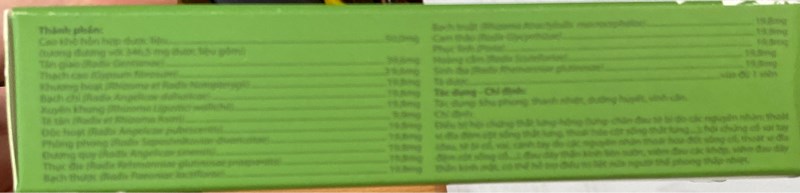 Đại tần giao (Điều trị hội chứng thắt lưng - hông) (Hộp 4 vỉ x 15 viên) - VCP 2