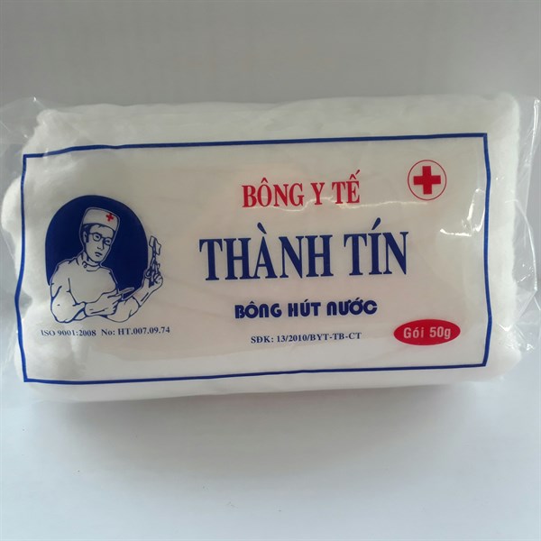 Bông y tế 50g Thành Tín Bông hút nước (Gói 50g)