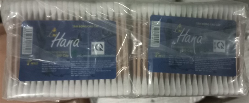 Tăm bông Hana gói gỗ Poly- BT0001 (Gói 100 que) - IMEXCO