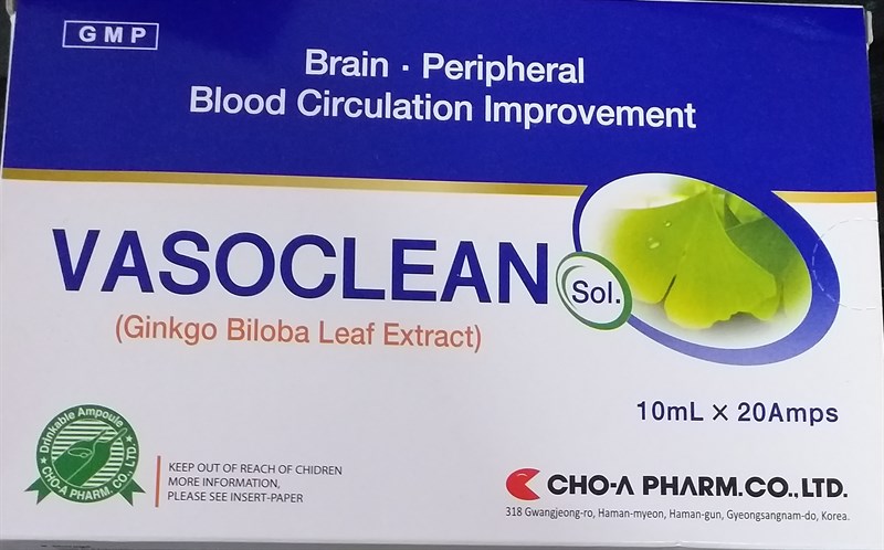 VASOCLEAN (Ginkgo Biloba Extract) (H*2vỉ*10ống) - Korea