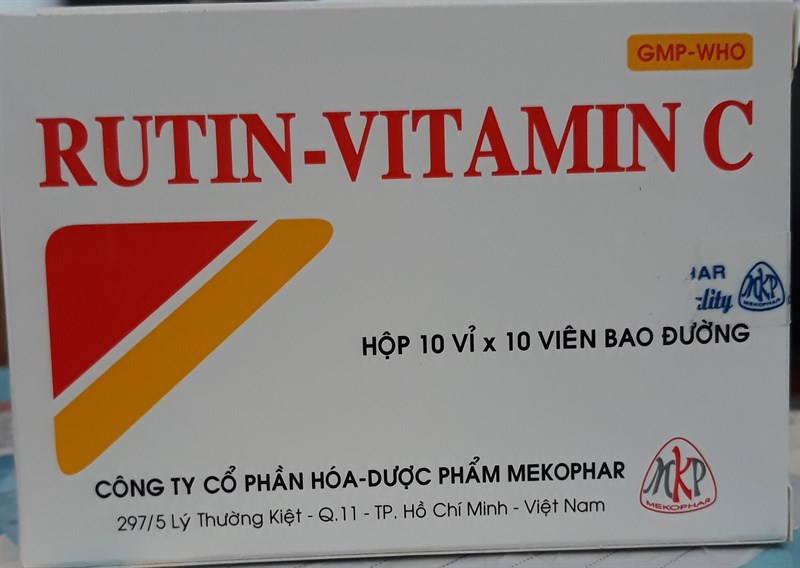 Thuốc Rutin-Vitamin C Mekophar hỗ trợ điều trị các hội chứng chảy máu, xơ cứng (10 vỉ x 10 viên)