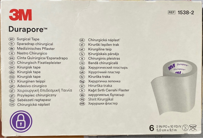 Băng dính lụa y tế Durapore 3M 1538-2 (KT: 5cm x 9,1m) (Hộp 6 cuộn) - Germany 2