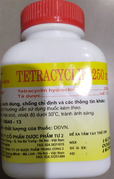 Tetracylin 250mg (K*40lọ*400viên) - TW2