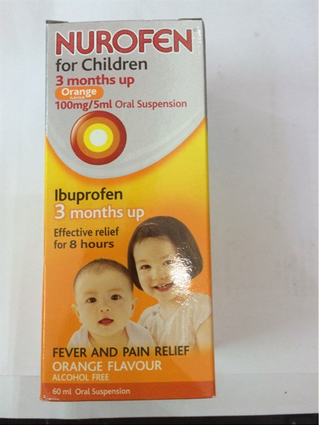 Nurofen for children 100mg/5ml (Hạ sốt) (Lọ*60ml) - Thailand
