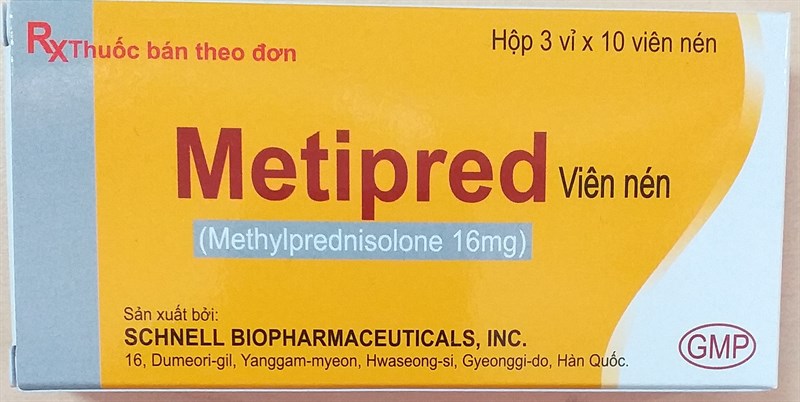 Metipred Tablet (Methylprednisolone 16mg) (H*3vỉ*10viên) - Korea