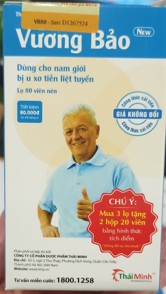 Vương bảo (H*1lọ*80viên) (Hỗ trợ điều trị phì đại tiền liệt tuyến) - IMC 2
