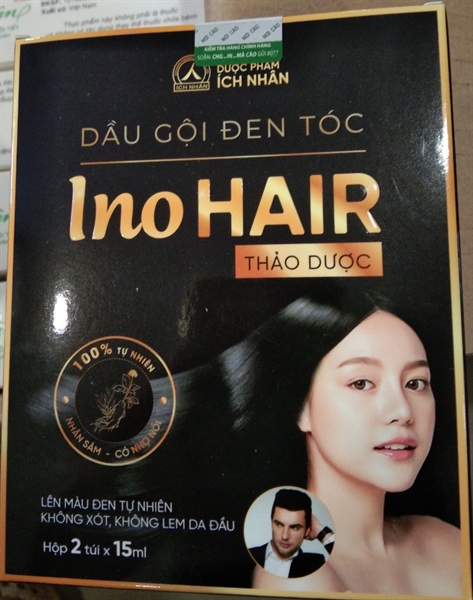 Dầu gội đen tóc Ino Hair (Hộp 2 túi x 15ml) - Ích Nhân