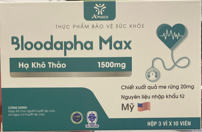 Bloodapha Max (Giúp tốt cho người huyết áp cao) (Hộp 3 vỉ x 10 viên) - Tradiphar (Aphaco VN)