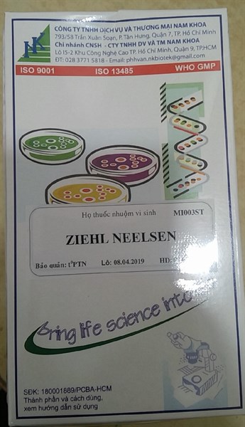 Bộ nhuộm Ziehl - Neelsen (Hộp 3chai x 100ml) - Nam Khoa