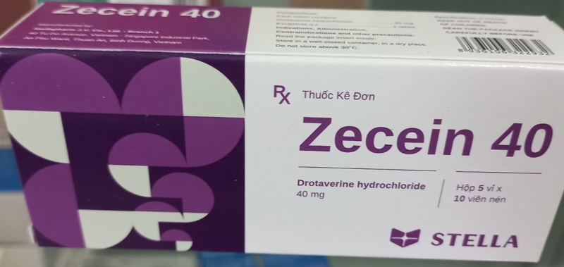 Zecein 40 (Drotaverine Hydro 40mg) (Hộp 5 vỉ x 10 viên) - Stella
