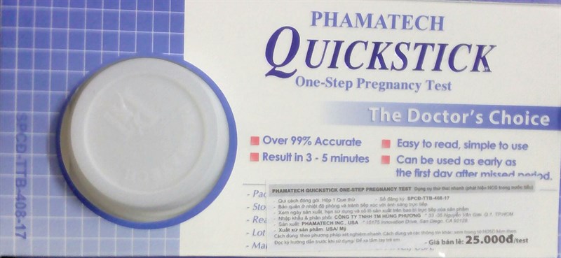 Dụng cụ thử thai nhanh Quickstick One step Pregnancy - Phamatech