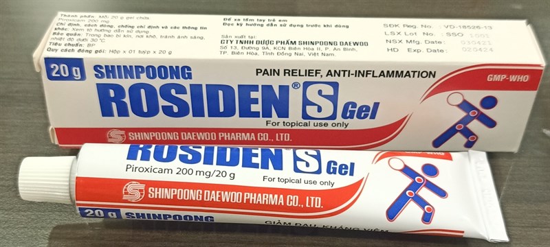 Rosiden S gel 20g (Piroxicam200mg/20g) - Shinpoong Daewoo