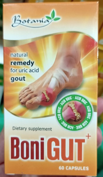 Boni gut - Botania - Giảm nồng độ acid uric trong máu, hỗ trợ điều trị bệnh gout (Lọ 60 viên)