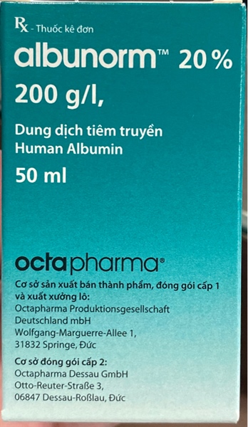 Albunorm 20% 200 g/l 50ml (Human Albumin) - Đức