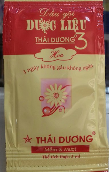 Dầu gội Thái Dương 3 hương nước hoa + hoa sen + hoa đào 5ml (K*240dây*10gói màu đỏ) - STD