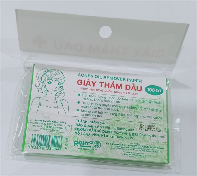 Giấy thấm dầu (Acnes Oil Remover Paper) 100 tờ - Rohto/VN 2
