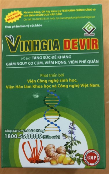 VinhGia Devir (Hỗ trợ tăng sức đề kháng) (Lọ 30 viên) - Vinh Gia