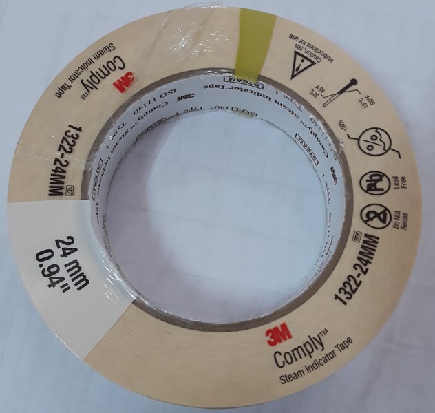 Băng keo hấp nhiệt trong y tế 1322 - 24MM (Chỉ thị hấp ướt) - Canada