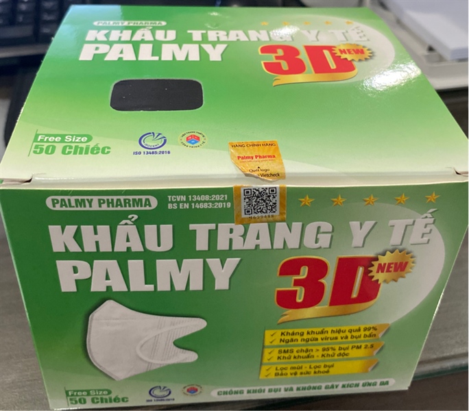 Khẩu trang y tế Palmy 3D màu đen (Hộp 50 cái) - Palmy Pharma